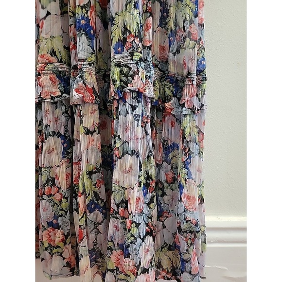 Anthropologie The Marais Printed Chiffon Maxi Dress Womens L Floral Boho Maxi - Picture 10 of 12